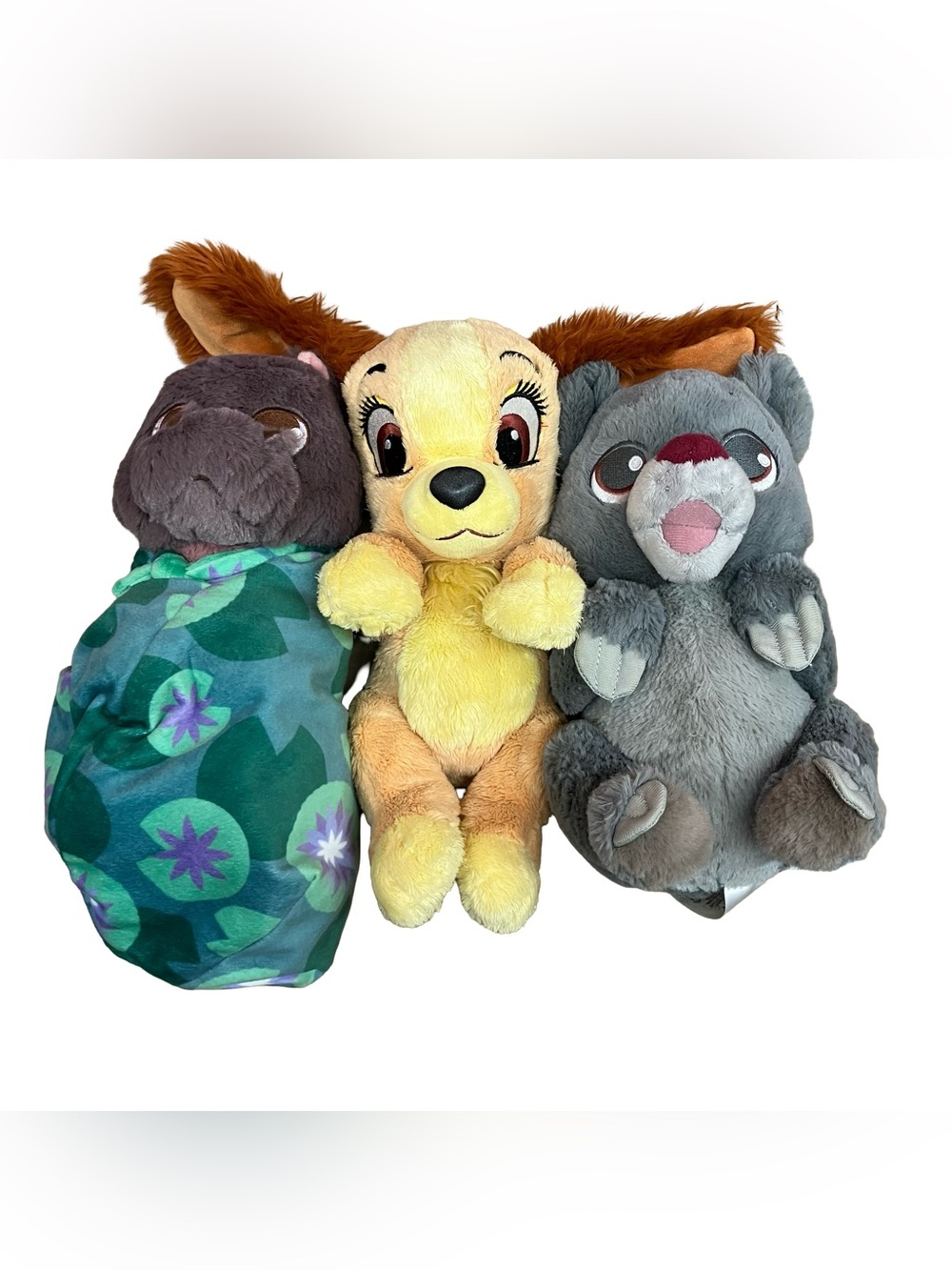 Disney Parks Babies Bundle Plushies Baloo, Hippo in Blanket, Lady ~10in Lot Of 3